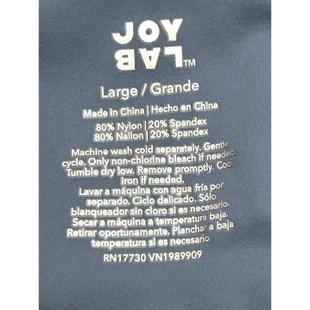 JoyLab Womens L Blue Athletic Wide Leg Jumpsuit Twist Back Stripe Leg Pockets - Picture 3 of 16